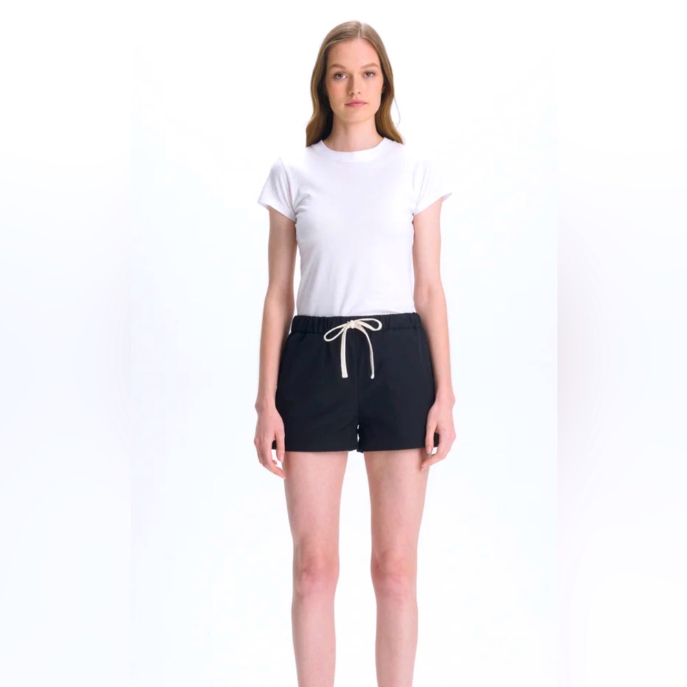 Revolve Lanston Sport Black Drawstring Shorts XS Cotton blend pockets raw hem